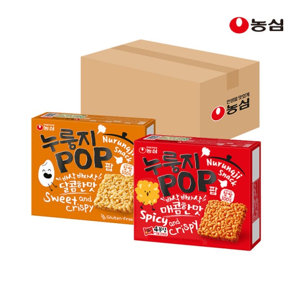 농심 누룽지팝 달콤한맛 8입+누룽지팝 매콤한맛 8입
