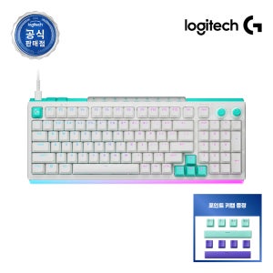 [포인트키캡 증정] 로지텍코리아 공식 G512 X 98 게이밍 키보드 화이트, 적축