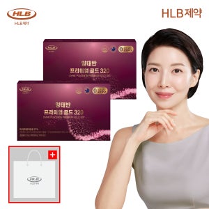 [선물세트] HLB제약 양태반 프리미엄 골드 320 고함량 무당 30개입, 2개 + 쇼핑백