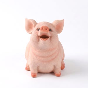 리얼한 돼지 저금통 동전먹는 복돼지 저금통 고사 돼지머리 L(대형), 핑크