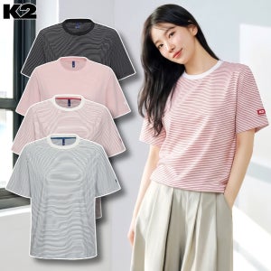 K2 수지 반팔 코드텐 냉감 라운드 반팔티셔츠 여성