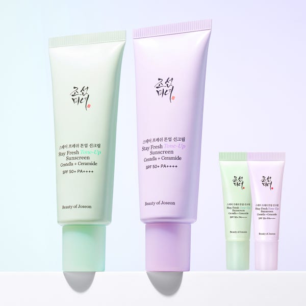 조선미녀 스테이프레쉬 톤업 선크림 50ml (퍼플/그린) SPF50+ PA++++ (+톤업 선크림 10ml 동일컬러 각 증정)
