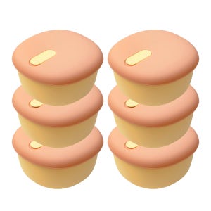 국산 냉동밥보관용기 실리콘밥팩 밀폐 소분용기 350ml 1종, 버터 (마카롱), 6세트