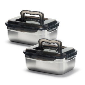 키친아트 국산 스텐 304 김치통 김장 밀폐용기 3.6L, 2개