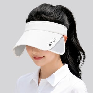 딥루트 여성 썬캡 햇빛가리개 모자 자외선차단 썬바이저 골프 물놀이 화이트