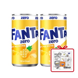 환타 파인애플 제로 CAN 190ml 60개(2x30입) + 조앤프랜즈 키캡키링 (옵션선택)