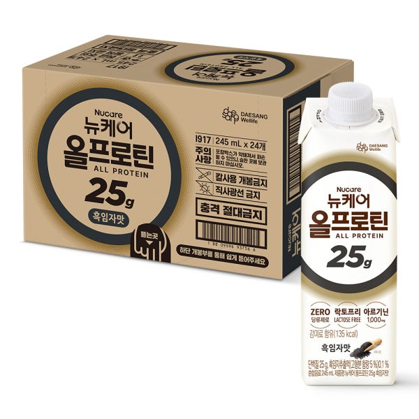 [단백질 25g] 뉴케어 올프로틴 흑임자맛 단백질음료 245ml, 24개