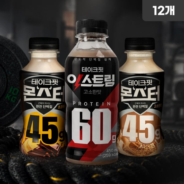 테이크핏 고함량 단백질 운동팩, 12개 (익스트림, 몬스터 혼합)