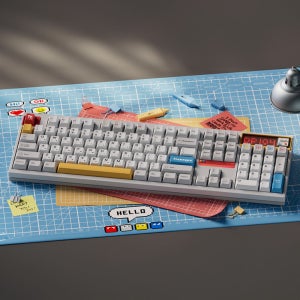 스웨그키 Ticktype DP104 풀알루미늄 기계식 키보드 화이트, 저소음 위스퍼축