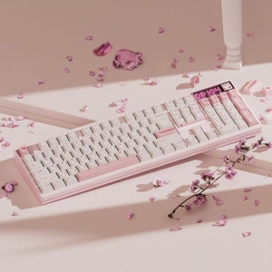 스웨그키 Ticktype DP104 풀알루미늄 기계식 키보드 핑크, 라이축