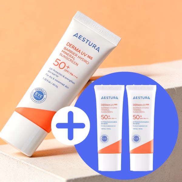 에스트라 더마UV365 장벽수분 무기자차 선크림 총 80ml/ 40ml+20ml 2개 구성