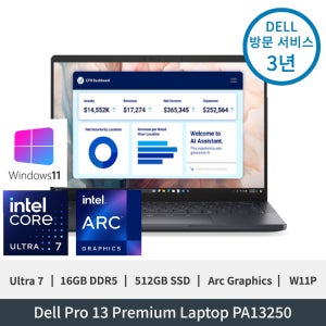 델 Dell Pro 13 Premium PA13250 Ultra7 Arc그래픽 16GB 512GB FHD+ W11P