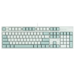 지클릭커 슈퍼히어로 LED 게이밍 기계식 키보드 V104 PBT 키캡 그린라이트, 브이옵틱 레드나이트 스위치