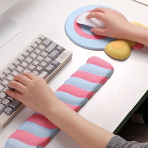 손목보호 키보드 마우스 패드 세트 폭신 손목받침 데스크 쿠션 패드