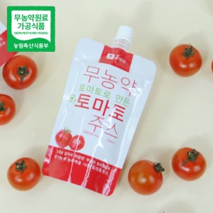 무농약 토마토주스 30개입 무농약 토마토 98.2% 유기농 배 농축액 1.8% 저온착즙주스