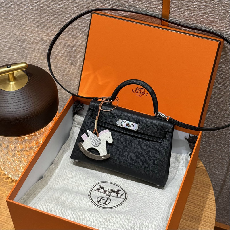 에르메스 Mini Kelly II Sellier 19 실버장 에프송 89 Noir 5738202636