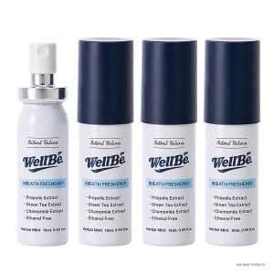 웰비앤코 프레시브레스 구강 유산균 무에탄올 구강스프레이 15ml, 4개