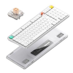 NUPHY AIR100 V3 기계식키보드 로우 프로파일 풀배열 노바 화이트, 나노 저소음 블러시축