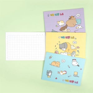 15칸 핑크풋 노트 가로 냥냥 수첩 받아쓰기 연습장 8권세트 공책 미니노트