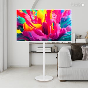 무빙큐빅스 삼탠바이미 화이트에디션 스마트티비 이동식tv X1시리즈 셋트 109cm(43인치 TV), UHD, 기사설치