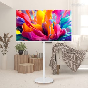 무빙큐빅스 삼탠바이미 화이트에디션 스마트티비 이동식tv X1시리즈 셋트 109cm(43인치 TV), UHD QLED, 기사설치