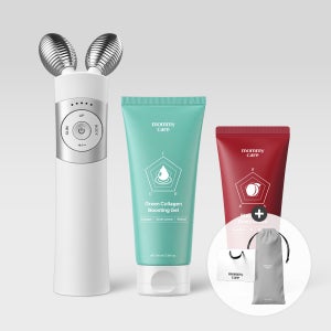 [얼굴형관리 SET] 마미케어 EMS 브이쎄라 중주파 얼굴마사지기 화이트 (콜라겐젤 + 흑자두크림)