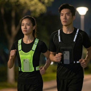 남성 여성 러닝 형광 야광 조끼 X밴드 런닝 달리기 야간 안전 반사 라이더 포켓 단체