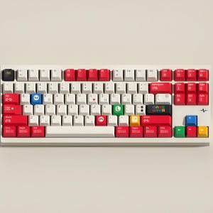 마리오 키캡 체리 프로파일 기계식 키보드 자석축 1.7mm PBT 염료승화 키캡