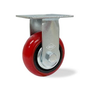KCCY 중량 10cm-3.8cm( 4인치 ) 고정 우레탄바퀴 고급형 끌차 구루마 대차바퀴 밑판크기 86-97