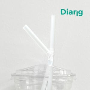 친환경 빨대 자바라 커피빨대 주름 생분해 일회용 PLA 벌크 디앙 300개