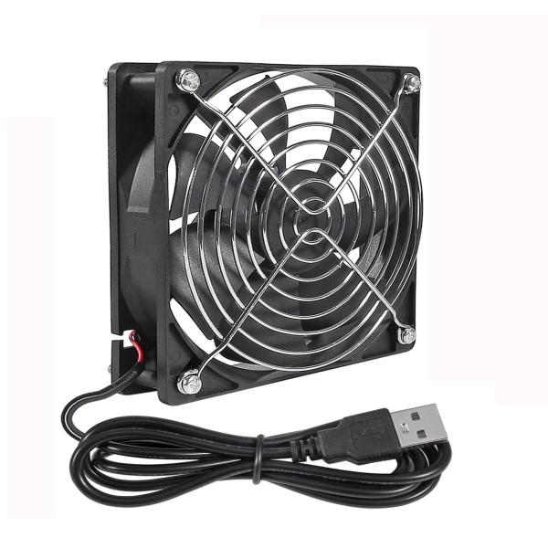 1pcs 12025 USB 냉각 팬 5V 브러시리스 모터 볼 베어링 채용 PC 케이스/CPU 쿨러용 금속 그릴 커버&나사 부착 라디에이터 최적 컴퓨터