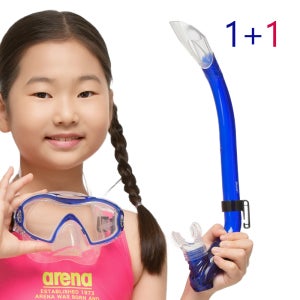 1+1 아동 스노쿨링 세트 마스크 장비 스노쿨 물안경 잠수경 프리다이빙