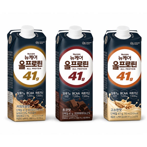 뉴케어 올프로틴 41g 350ml 18개 초코맛 고소한맛 커피우유맛 3종 각6개 혼합구성