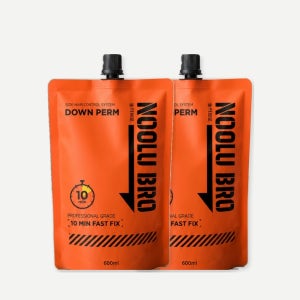 눌러브로 600ml 대용량 2개 남자 다운펌 크림 셀프 옆머리 뜨는머리 미용실 다운펌제 도포볼 브러시 포함