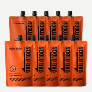 눌러브로 600ml 대용량 10개 다운펌 크림 미용실 도매 셀프 남자 옆머리 다운펌제 도포볼 브러시 포함