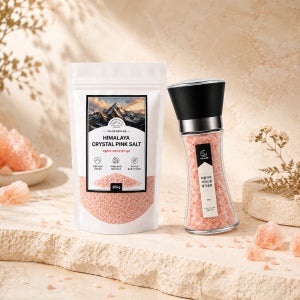 지노네상점 히말라야 크리스탈 핑크솔트 굵은소금 300g 그라인더 180g 세트