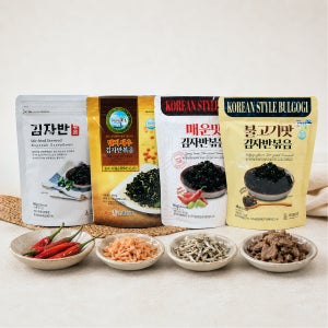 흥일식품 완도 김자반 4종 세트 4봉 매운맛 불고기맛 오리지날 새우멸치