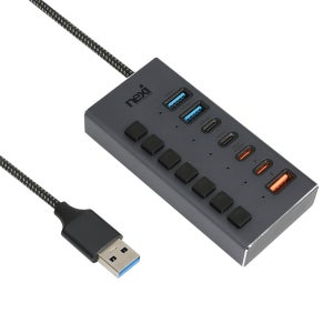 넥시 USB 3.0 허브 7in1 A타입 C타입 PD 포트 확장 유전원 NX1411