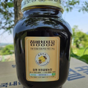 함평청정 자연산 한봉 토봉꿀 한봉토종꿀 유리병 2.4kg