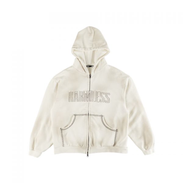 ERTR Harmless Hoodie Zip Up Off White