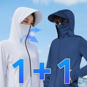 쿨링 냉감 등산 경량 여성 바람막이 모자 여름 봄점퍼 비치웨어 조깅 래쉬 1+1 자켓