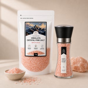 지노네상점 히말라야 크리스탈 핑크솔트 소금 그라인더세트 1kg, 1개