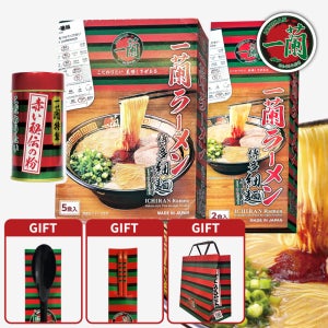 [이치란]돈코츠 라멘 밀키트 2인+돈코츠 라멘 밀키트 5인+특제 빨간 비법 분말+굿즈