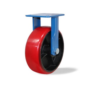 KCCY 고하중바퀴 25cm-7.5cm (10인치) 고정 우레탄바퀴 평면베어링삽입 단조캐스터