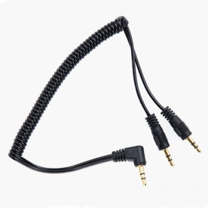 오디오 동시청취 케이블 3.5mm 스테레오 Y형 M to M 2구 스프링케이블 80cm
