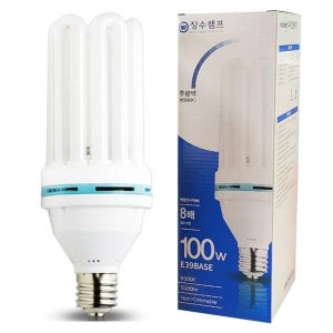 장수램프 초고와트 삼파장 EL램프 100W 주광색 E39 등 형광