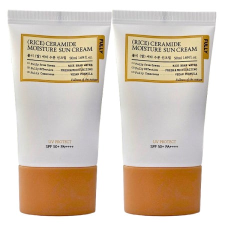 1+1 풀리 쌀 세라 수분 선크림 50ml 백탁없는 수분 썬크림