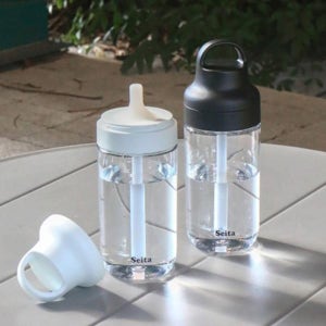 휴대용 트라이탄 빨대 물병 550ml 1P 투명 물통 보틀 텀블러 학교 운동
