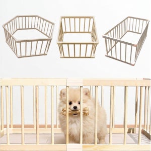 바크로 DIY 원목 강아지 울타리 고양이 펜스 애견 안전문 연결식 조립 50cm 1P