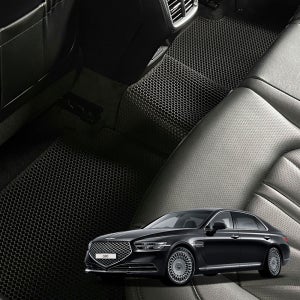 가온 TPE 찰랑 카매트 고무 벌집 차량 발매트 제네시스 G90 4인 4륜 H119, 운전석+조수석+뒷자석